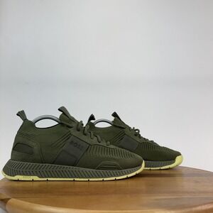 Mens Boss Titanium Runn Green Knit‎ Comfort Casual Athletic Sneaker Size 40